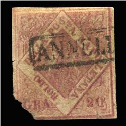 1858 RARE Italy Naples 20g Postal Stamp (STM-0192)