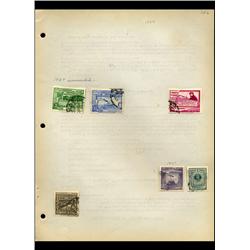 1937 Peru Hand Made Stamp Collection Album Page  6 Pieces (STM-0140)