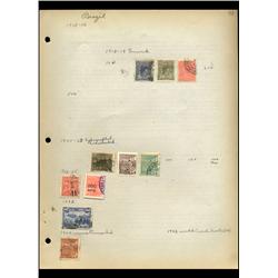 1918 Brazil Hand Made Stamp Collection Album Page  10 Pieces (STM-0093)