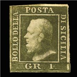 1859 RARE Italy Sicily 1g Postal Stamp Hi Grade MINT (STM-0209)