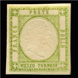 1861 RARE Italy Sicily Neapolitan 1/2t Postal Stamp MINT (STM-0168)