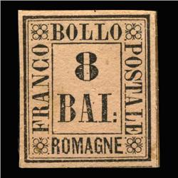 1859 RARE Italy Romagna 8b Postal Stamp Hi Grade MINT (STM-0200)