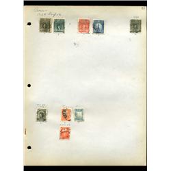 1924 Peru Hand Made Stamp Collection Album Page  9 Pieces (STM-0099)