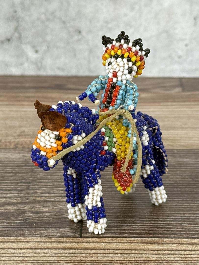 Zuni Native American Indian Beaded Horse Rider