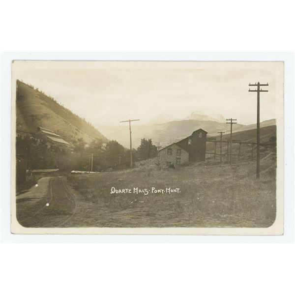 Quartz Mills Pony Montana RPPC Postcard