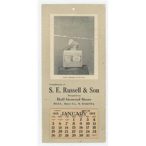 Ball South Dakota 1913 Advertising Calendar