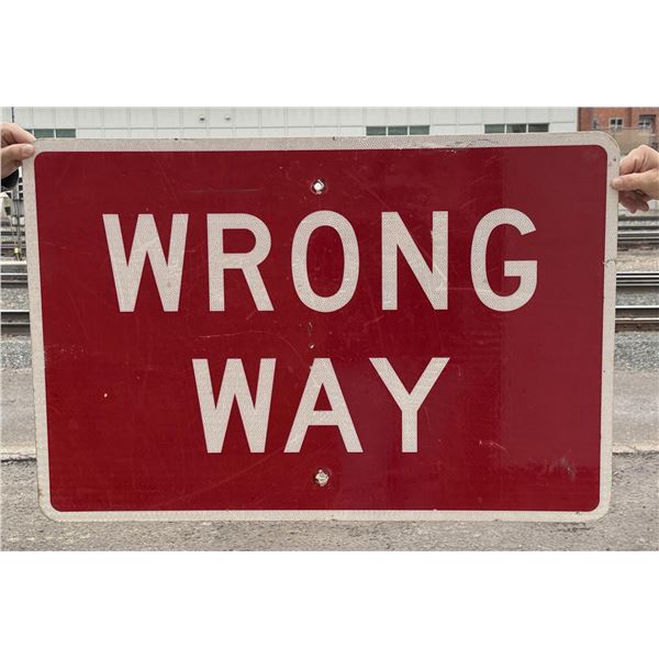 Montana Highway Wrong Way Sign