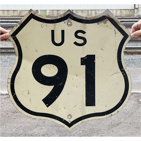 Montana US Route 91 Shield Sign Yellowstone Park