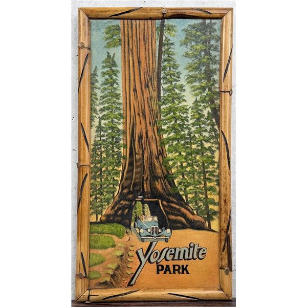 Yosemite Park Wawona Tree Travel Poster Sign
