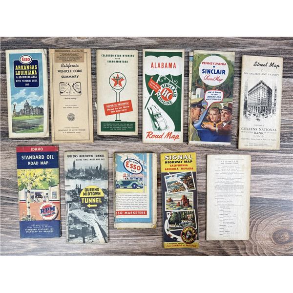 Collection of Vintage Road Travel Maps