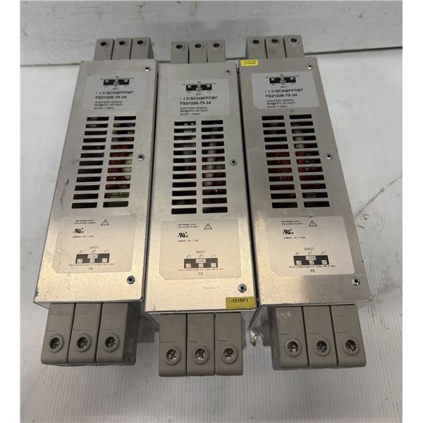 (3) Schaffner #FS21226-75-34 Line Filters