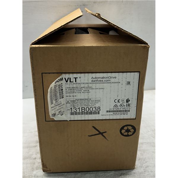 Danfoss #131B0038 / FC-302P2K2T5E20H1XGXXXXSXXXXAXBXCXXXXDX Automation Drive VLT