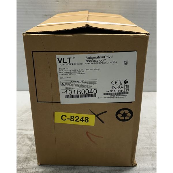 Danfoss #131B0038 / FC-302P2K2T5E20H1XGXXXXSXXXXAXBXCXXXXDX Automation Drive VLT