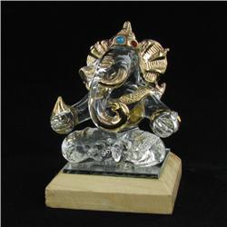 Hand Formed Glass Gilded Ganesh (CLB-489)