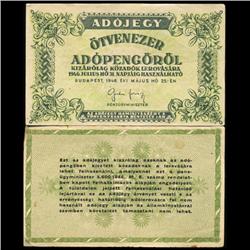 1946 Hungary 500000 Pengo Tax Note Hi Grade Scarce (CUR-05763)