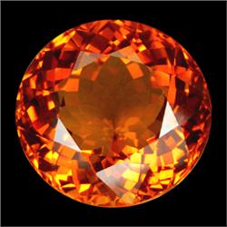 31.80ct Reddish Orange Round Cut Citrine (GEM-13953)