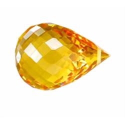 24.65ct Orange Yellow Briolette Citrine Brazil (GEM-16191A)