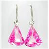 43.55ct Luxury Gold Vermeil Earrings Fancy Cut Pink Topaz (JEW-1620)