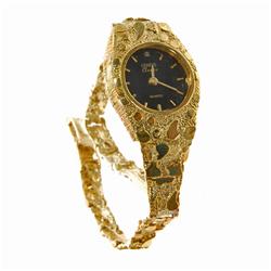 14K Gold Ladies Geneve Watch Retail $2350 1/2 Ounce (WAT-050)