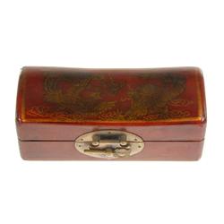 Chinese Leather Covered Pillow Box  (CLB-178)
