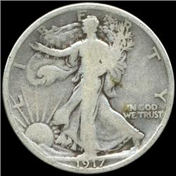 1917D Reverse Walking Liberty Half Dollar Better Circulated (COI-5962)