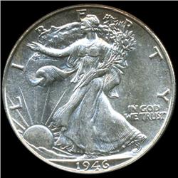 1946 Walking Liberty Half Dollar Hi Grade MS63 Toned (COI-5955)