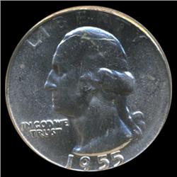 1955 Washington Silver Quarter Graded GEM Scarce Variety (COI-6181)