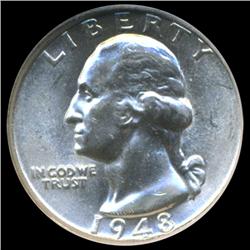 1948 Washington Silver Quarter Graded GEM (COI-6196)
