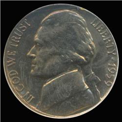 1959 Jefferson Nickel Graded GEM Rainbow Toned (COI-6205)