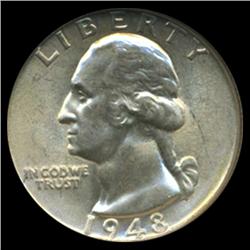 1948 Washington Silver Quarter Graded GEM (COI-6183)