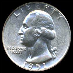1951 Washington Silver Quarter Graded GEM Scarce Variety (COI-6179)