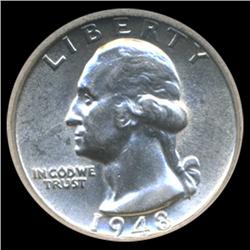 1948 Washington Silver Quarter Graded GEM (COI-6191)