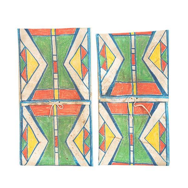 Pair of Crow Parfleche Envelopes,