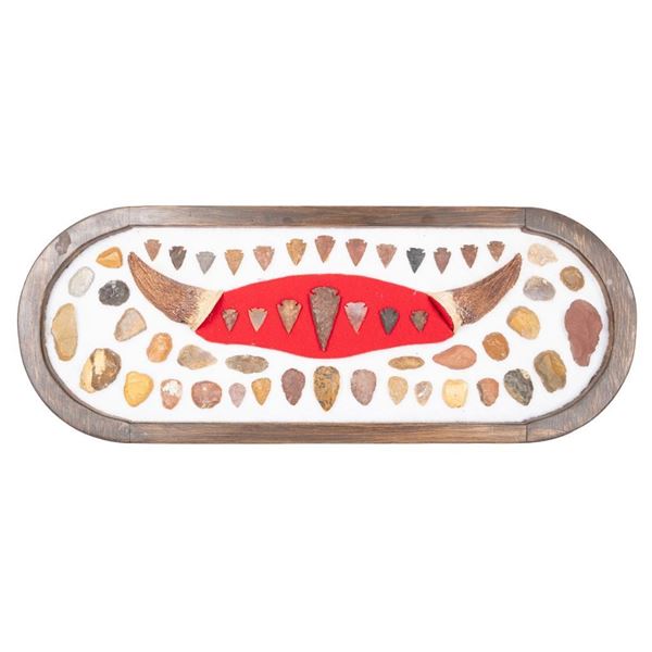 Three Plaques of Indian Arrowheads,