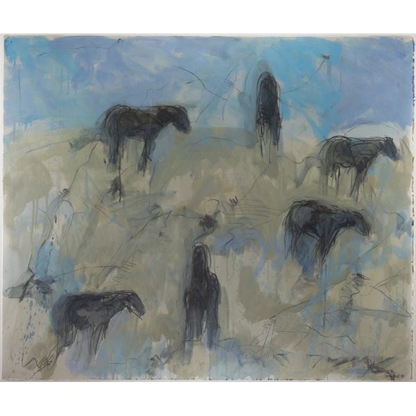 Theodore Waddell, oil, encaustic and graphite on paper