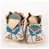 Image 7 : Two Pairs of Northern Plains Beaded Man's Moccasins,