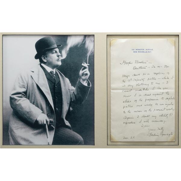 Letter from Frederic Remington,