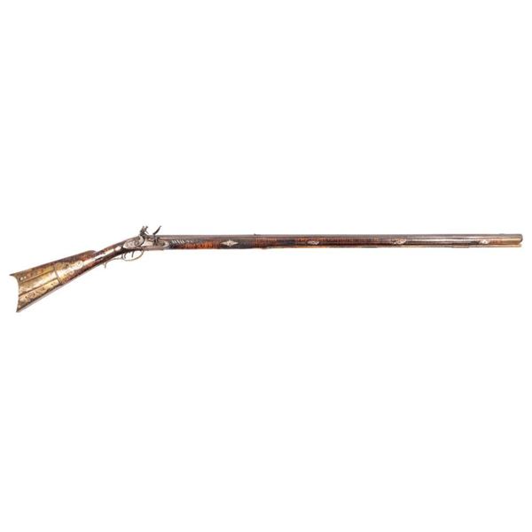 Daniel Marker Flintlock Kentucky Long Rifle, 41.25" octagon barrel