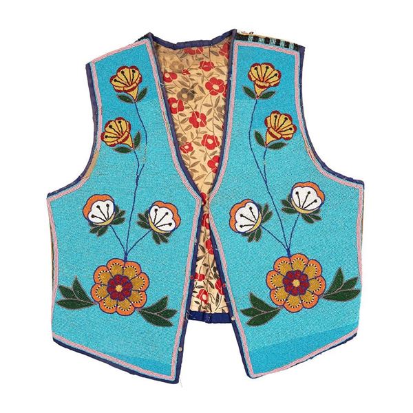 Plateau Beaded Man's Pictorial Vest, 22" x 20"