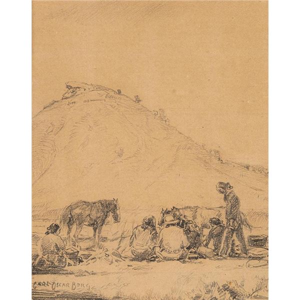 Carl Oscar Borg, pencil