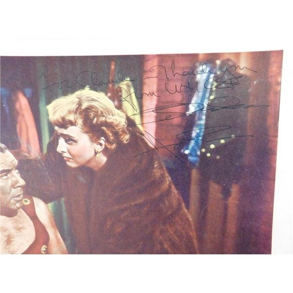 Celeste Holm Everybody Does signed lobby card. JSA Authenticated