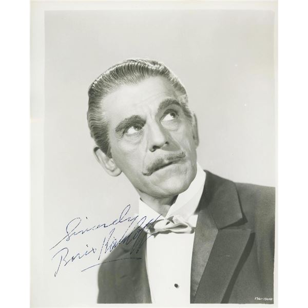 Boris Karloff Universal Monster signed photo. GFA Authenticated