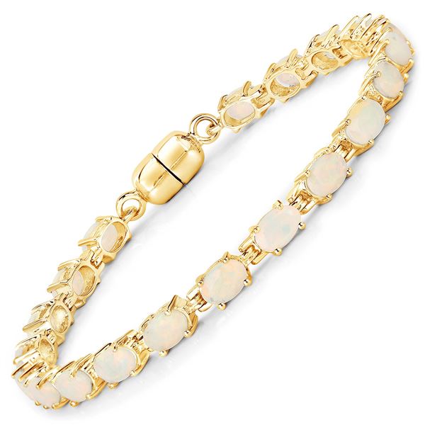 Plated 14KT Yellow Gold 5.28ctw Ethiopian Opal Bracelet