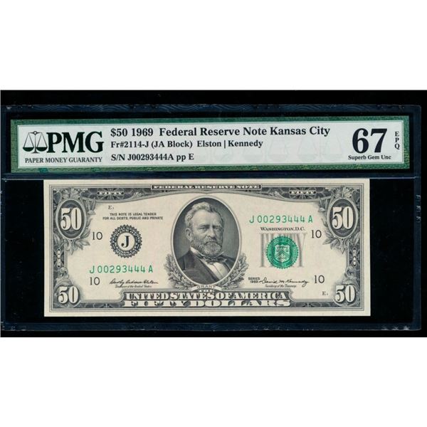 1969 $50 Kansas City FRN PMG 67EPQ