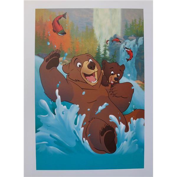 DISNEY BROTHER BEAR KENAI and KODA FISHING Lithograph Art
