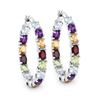 Image 1 : Plated Rhodium 5.44ctw Multi Color Stone Earrings