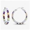 Image 2 : Plated Rhodium 5.44ctw Multi Color Stone Earrings