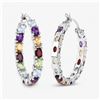 Image 3 : Plated Rhodium 5.44ctw Multi Color Stone Earrings