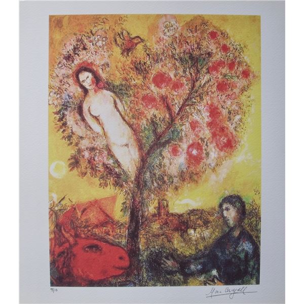 Marc Chagall TREE OVER VILLAGE Limited Edition Facsimile Signed Giclee