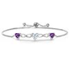 Image 1 : Plated Rhodium 1.64ctw Moissanite and Amethyst Bracelet